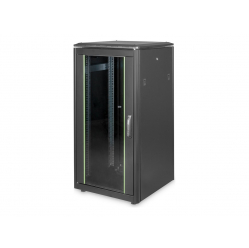 Szafa serwerowa DIGITUS Network cabinet 19Inch 22U H21164mmxB600mmxT600mm czarna RAL 9005 with glass door incl. 28xSreew-Set up to 600KG IP40