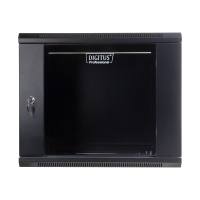 Szafa serwerowa DIGITUS Wall Mount Cabinet 19inch 9U rack 600 600mm glass door czarna unmounted