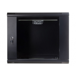 Szafa serwerowa DIGITUS Wall Mount Cabinet 19inch 9U rack 600 600mm glass door czarna unmounted