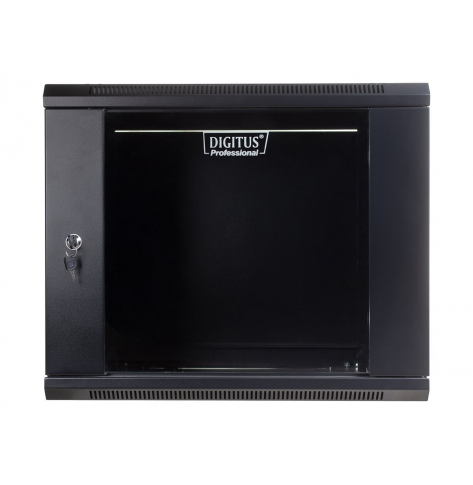 Szafa serwerowa DIGITUS Wall Mount Cabinet 19inch 9U rack 600 600mm glass door czarna unmounted