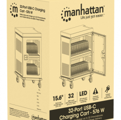 Szafa serwerowa MANHATTAN 32-Port USB-C Charging Cart 576 W Bays devices up to 15.6i up to 18 W per Port Surge Protection Silent Ventilation