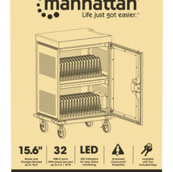 Szafa serwerowa MANHATTAN 32-Port USB-C Charging Cart 576 W Bays devices up to 15.6i up to 18 W per Port Surge Protection Silent Ventilation