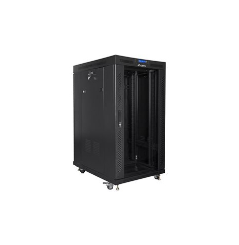 Szafa serwerowa LANBERG FF01-8022-12BL stojaca rack 19in 22U  800x1000mm czarna drzwi szklane LCD