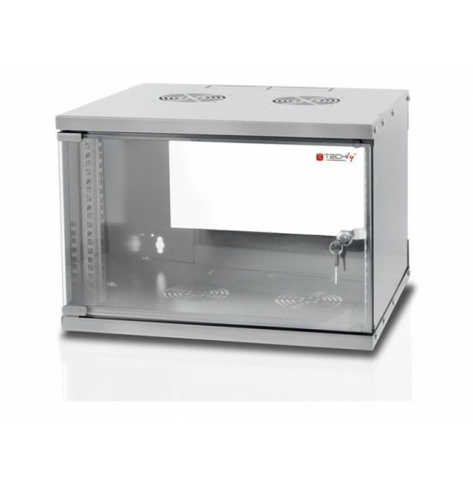 TECHLY wiszaca zlozona 9U 500x320 rack 19inch drzwi szklo szara