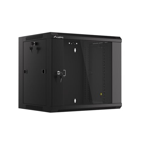 Szafa serwerowa LANBERG Rack Cabinet 19inch Wall-Mounted 9U 450 With Glass Door czarna Assembled