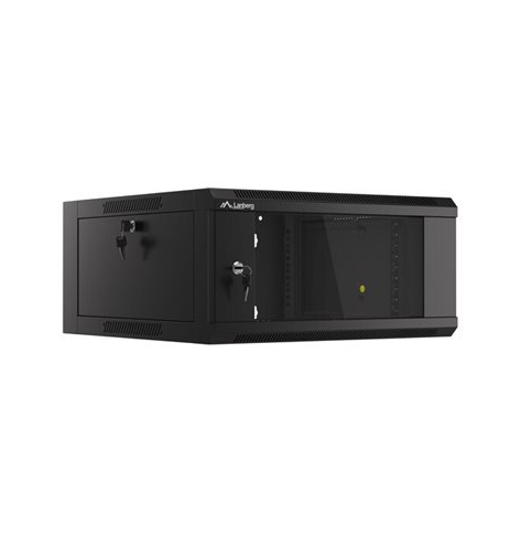 Szafa serwerowa LANBERG Rack Cabinet 19inch Wall-Mounted 4U 600 With Glass Door czarna Assembled