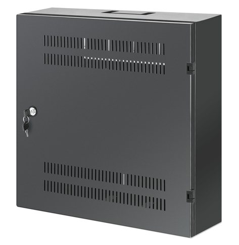 Szafa serwerowa INTELLINET Low-Profile 19inch Wall Mount Cabinet with 4U Horizontal and 2U Vertical Rails 170mm 6.7 in depth czarna RAL7021