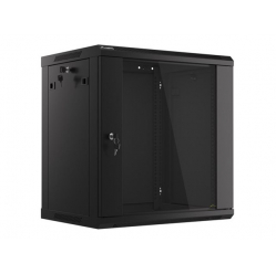 Szafa serwerowa LANBERG WF01-6412-10B wiszaca rack 19inch 12U 600x450mm czarna drzwi szklane Towar po naprawie  P