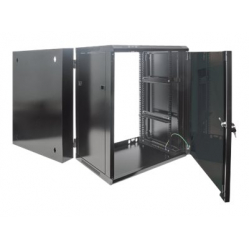 Szafa serwerowa INTELLINET 712019 wiszaca 19 15U 550 mm szklane drzwi dwusekcyjna czarna