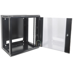Szafa serwerowa INTELLINET 711937 wiszaca 19 15U 450 mm szklane drzwi jednosekcyjna czarna