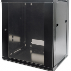 Szafa serwerowa INTELLINET 711883 wiszaca 19 12U 600 mm szklane drzwi jednosekcyjna czarna
