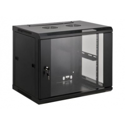 Szafa serwerowa INTELLINET 711814 wiszaca 19 9U 450 mm szklane drzwi zmontowana czarna