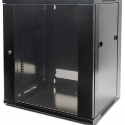 Szafa serwerowa INTELLINET 711777 wiszaca 19 9U 450 mm szklane drzwi jednosekcyjna czarna