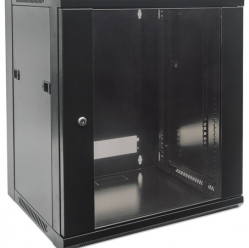 Szafa serwerowa INTELLINET 711777 wiszaca 19 9U 450 mm szklane drzwi jednosekcyjna czarna
