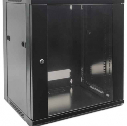 Szafa serwerowa INTELLINET 711715 wiszaca 19 6U 450 mm szklane drzwi jednosekcyjna czarna