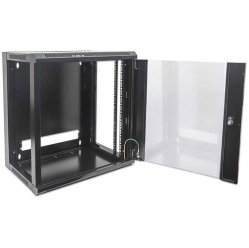 Szafa serwerowa INTELLINET 711715 wiszaca 19 6U 450 mm szklane drzwi jednosekcyjna czarna