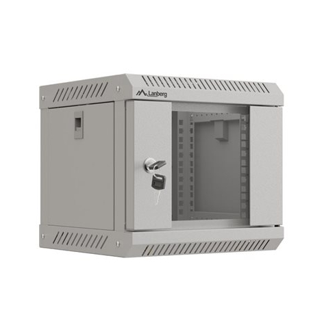 Szafa serwerowa LANBERG rack wiszaca 4U 300x300 drzwi przeszklone szara flat pack