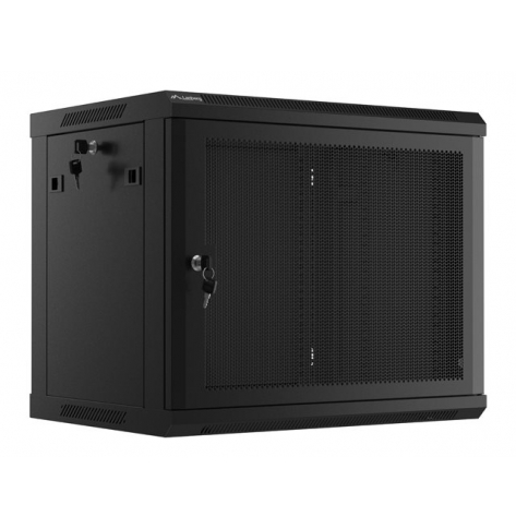 Szafa serwerowa LANBERG rack wiszaca 19inch 9U 600x450 drzwi perforowane czarna flat pack
