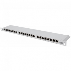 Szafa serwerowa INTELLINET Patch Panel Rack 19inch 0.5U 24 porty RJ45 Cat6 FTP szary
