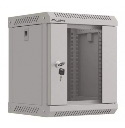 Szafa serwerowa Lanberg 10 cali 6U 300x300 drzwi przeszklone szara