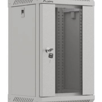 Szafa serwerowa Lanberg 9U 300x300 10 cali drzwi przeszklone szare flat pack