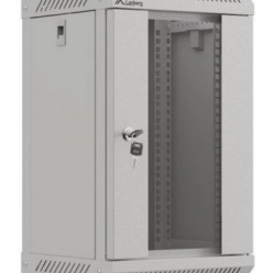 Szafa serwerowa Lanberg 9U 300x300 10 cali drzwi przeszklone szare flat pack