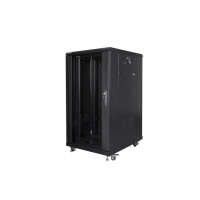 Szafa serwerowa LANBERG FF01-6822-12BL stojaca rack 19 22U  600x800mm czarna drzwi szklane LCD