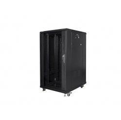 Szafa serwerowa LANBERG FF01-6822-12BL stojaca rack 19 22U  600x800mm czarna drzwi szklane LCD