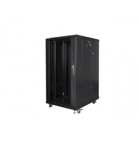 Szafa serwerowa LANBERG FF01-6822-12BL stojaca rack 19 22U  600x800mm czarna drzwi szklane LCD
