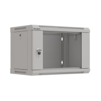 Szafa serwerowa LANBERG instalacyjna rack wiszaca 19 cali 6U 540x350 szara drzwi przeszklone flat pack