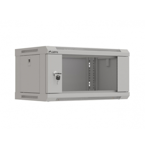 Szafa serwerowa LANBERG instalacyjna wiszaca 19 cali 4U 540x350 szara drzwi