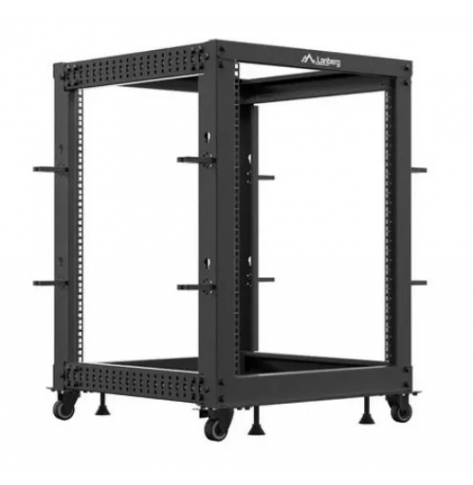 Szafa serwerowa LANBERG Open rack 19 cali 15U 600x600-1100 regulowany czarny