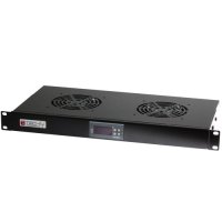 Taca wentylatorów TECHLY 023349 2x23W 19 1U termostat czarny