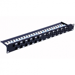 TECHLY Patch panel 24x Keystone RJ45 Cat6a UTP 1U porty uko