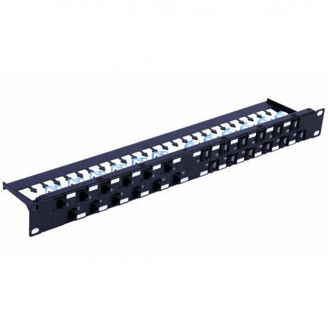 TECHLY Patch panel 24x Keystone RJ45 Cat6a UTP 1U porty uko