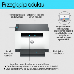 Urządzenie wielofunkcyjne HP LaserJet MFP M234d A4 mono B/W Duplex laser A4 29ppm Wi-Fi Ethernet USB 