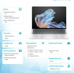 Laptop HP EliteBook X G1a AMD Ryzen AI 7 PRO 360 14 WUXGA 32GB 1TB SSD W11P