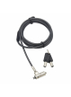 Linka blokady DICOTA Security Cable Nano Lock Ultra Slim Keyed 2.5x6 mm slot czarny