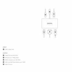 Stacja dokująca DICOTA USB-C Portable 5-in-1 Docking Station 4K HDMI/DP PD 100W