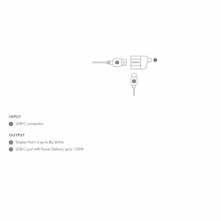 Adapter DICOTA USB-C to Display Port Mini Adapter with PD 8k/100W