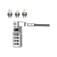 Linka blokady DICOTA Universal Security Cable Lock 3 Exchangeable heads fits all slots preset code