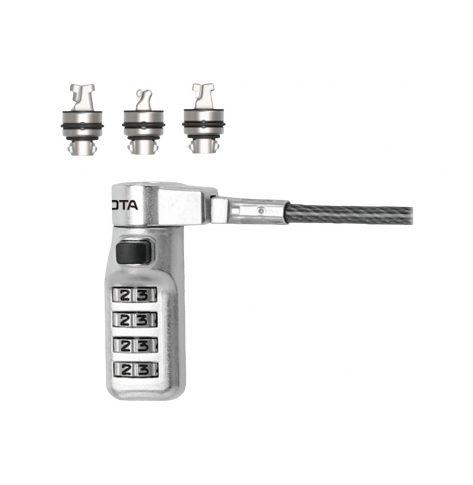 Linka blokady DICOTA Universal Security Cable Lock 3 Exchangeable heads fits all slots preset code