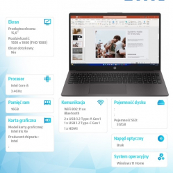 Laptop HP 250 G10 15.6 FHD i5-1334U 512GB 16GB Win11Home