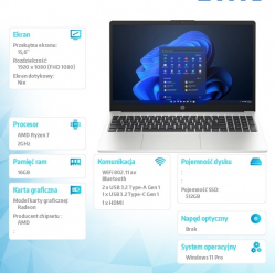 HP 255 G10 R7-7730U 512GB/16GB/W11Pro/15,6 cali 