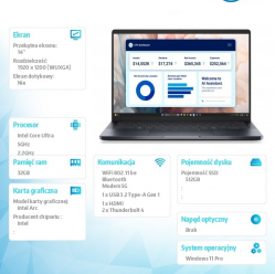 Laptop Dell Pro 14 Premium PA14250 Ultra 7-268V 32GB 512GB SSD 14 FHD+ FPR 5G BK vPro W11P 3YPS Magnesium 