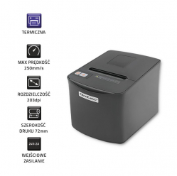 Qoltec Drukarka paragonowa | bonowa | termiczna | USB | LAN 