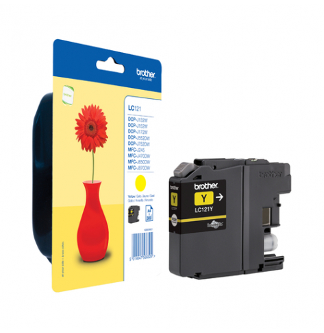 BROTHER LC-121 ink cartridge yellow standard capacity 300 pages 1-pack blister without alarm