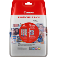 Tusz CANON 1LB CLI-571 Value Pack Blister 4x6 Phot Paper PP-201 50sheets + Cyan Magenta Yellow & Photo Black ink tanks