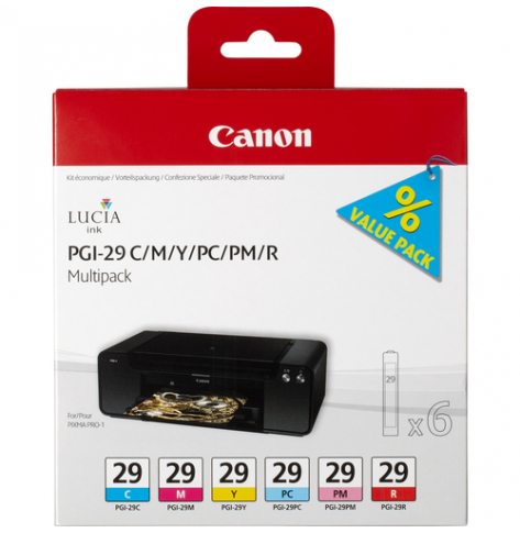 CANON 1LB PGI-29 CMY/PC/PM/R ink cartridge colour standard capacity multipack
