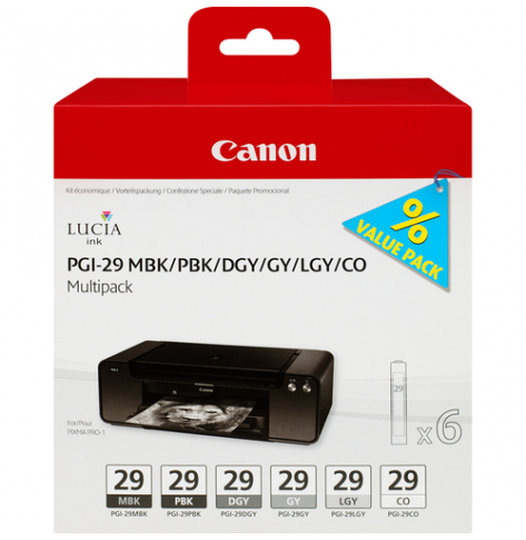 CANON 4868B018 PGI29 MBK/PBK/DGY/GY/LGY/CO Multi Pack